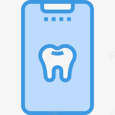 牙科牙科34蓝色图标图标