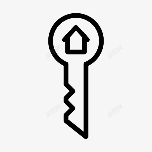 门房子钥匙图标svg_新图网 https://ixintu.com 开锁 房地产线 房子 钥匙 锁 门