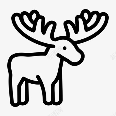 驼鹿动物角图标图标