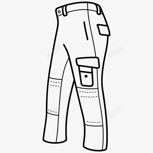 工作裤建筑裤裤子图标svg_新图网 https://ixintu.com 加固 工作 工作服 建筑 膝盖 裤子