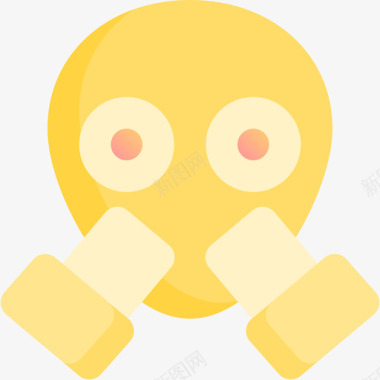防毒面具安全18黄色图标图标