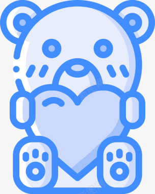 泰迪熊情人节4蓝色图标图标