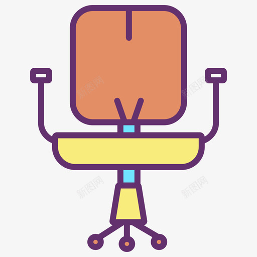 办公椅家具装饰4线性颜色图标svg_新图网 https://ixintu.com 办公椅 家具 线性 装饰 颜色