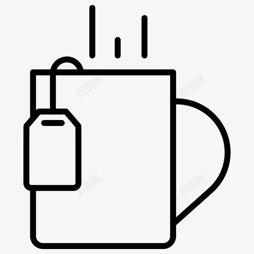 茶包咖啡图标1轮廓svg_新图网 https://ixintu.com 咖啡图标1 茶包 轮廓
