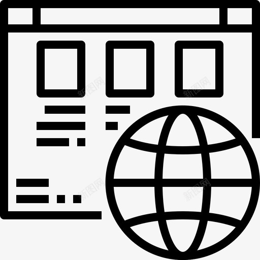 全球网络连接互联网图标svg_新图网 https://ixintu.com 互联网 全球 全球网 托管 服务器 网站 网络 网页 连接