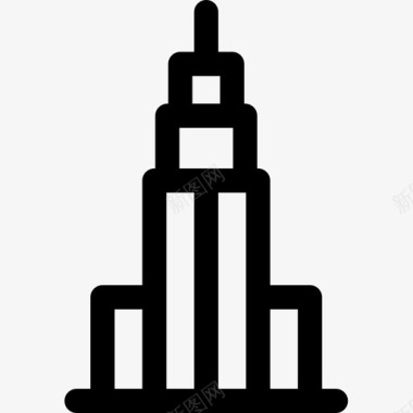 帝国大厦美国15号直线图标图标