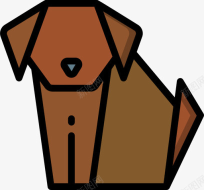 狗折纸2线性颜色图标图标
