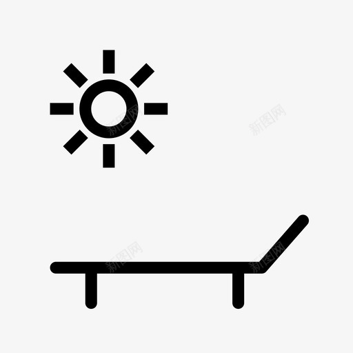 甲板长凳休息室图标svg_新图网 https://ixintu.com 休息室 像素 夏日 季节 完美 甲板 躺椅 长凳 阳光
