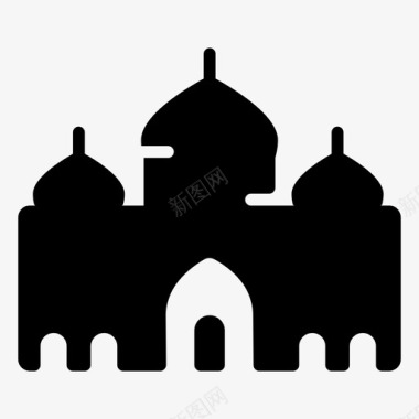 伊斯兰巴德沙希清真寺拉合尔地标莫卧儿建筑图标图标