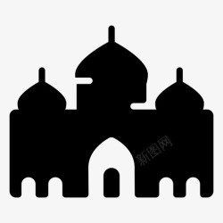拉合尔伊斯兰巴德沙希清真寺拉合尔地标莫卧儿建筑图标高清图片