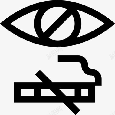 视力戒烟4线性图标图标