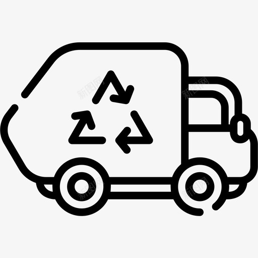 垃圾车清洁69直线图标svg_新图网 https://ixintu.com 垃圾车 扁平垃圾车 清洁69 直线