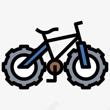 山地车自行车36线颜色图标图标
