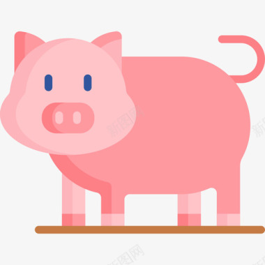 猪农业54扁平图标图标