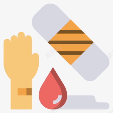 石膏献血51扁平图标图标