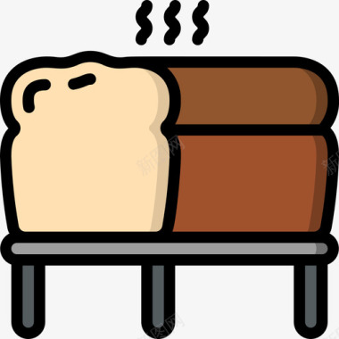 面包面包房130线性颜色图标图标