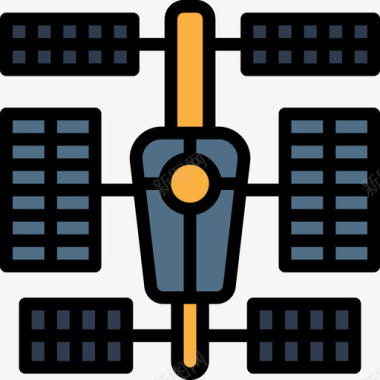 空间站106号空间线性颜色图标图标