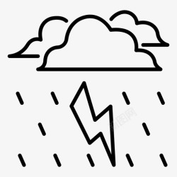 赫罗云闪电危险雨图标高清图片