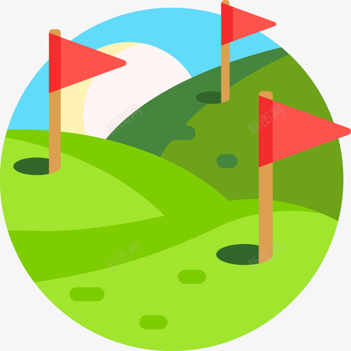 高尔夫球场景观20平坦图标svg_新图网 https://ixintu.com 平坦 景观 高尔夫球场