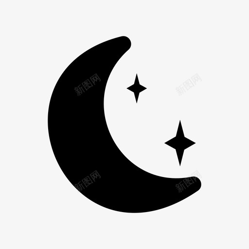月亮夜晚天空图标svg_新图网 https://ixintu.com 夜晚 天气 天空 星星 月亮