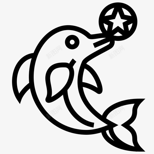 海豚水族馆海洋图标svg_新图网 https://ixintu.com 水族馆 海洋 海豚 表演 马戏团