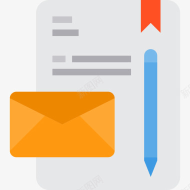 电子邮件业务概念5扁平图标图标