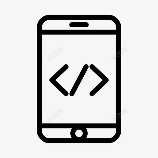 智能手机代码编码图标svg_新图网 https://ixintu.com 代码 开发 智能手机 编码 编码大纲 编程