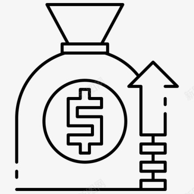 货币增长袋子商业图标图标