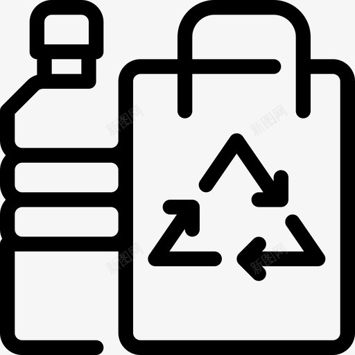 瓶子生态环境图标svg_新图网 https://ixintu.com 世界 回收 塑料 拯救 环境 瓶子 生态