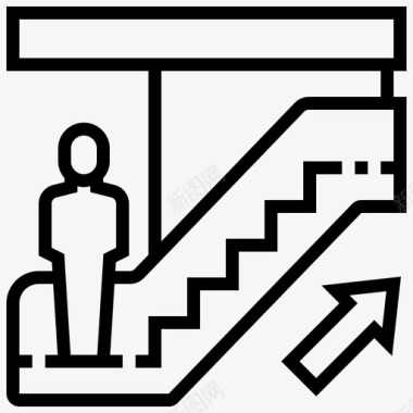 自动扶梯机场楼梯图标图标