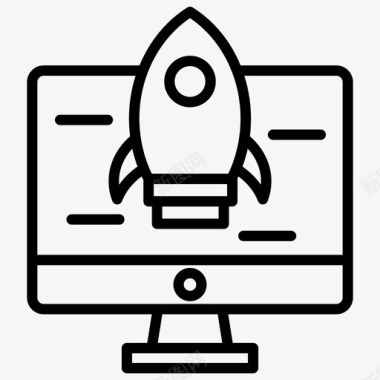 火箭计算机显示器图标图标