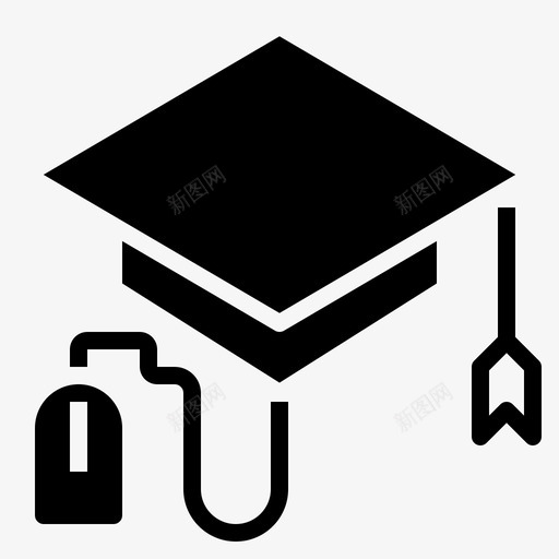 毕业帽连接数字化图标svg_新图网 https://ixintu.com 学习 扎实 技术 教育 数字化 毕业 连接