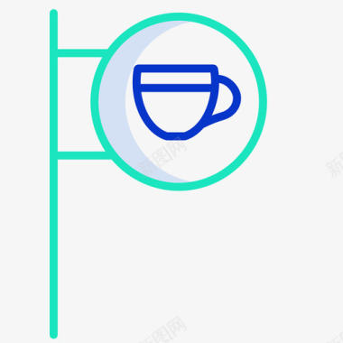 咖啡馆咖啡馆图标3轮廓颜色图标