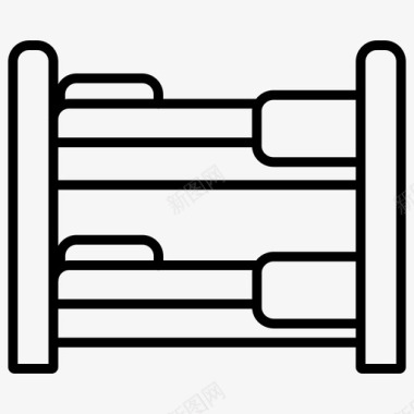 双层床家具装饰1轮廓图标图标