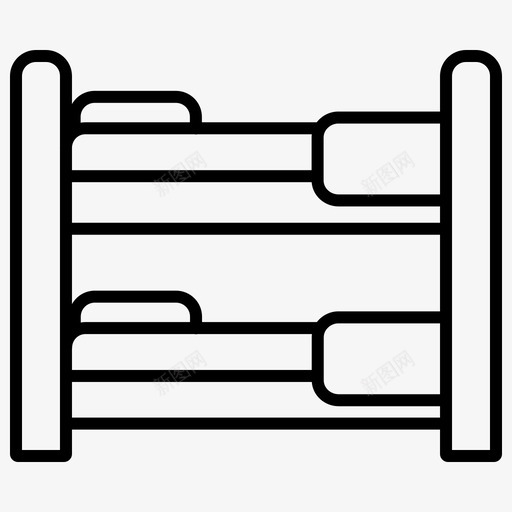 双层床家具装饰1轮廓图标svg_新图网 https://ixintu.com 双层床 家具装饰1 轮廓