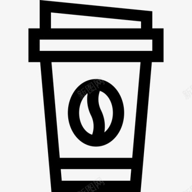 咖啡杯超市37直线型图标图标