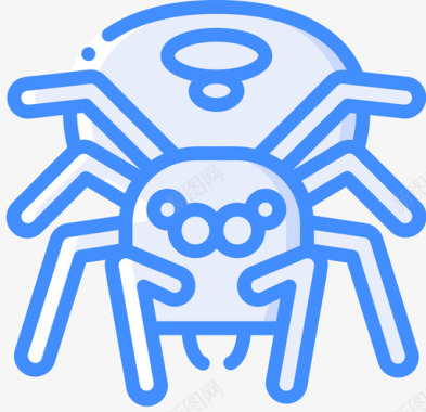 蜘蛛昆虫和昆虫蓝色图标图标