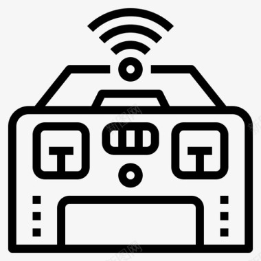 遥控无人机24线性图标图标