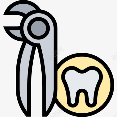 牙钳19号线状颜色图标图标