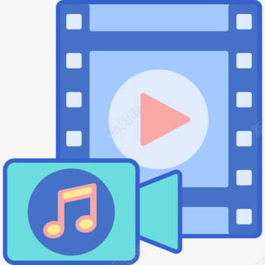 音乐视频音乐105线性颜色图标图标