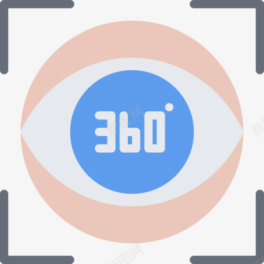 360度虚拟现实92平面图标图标