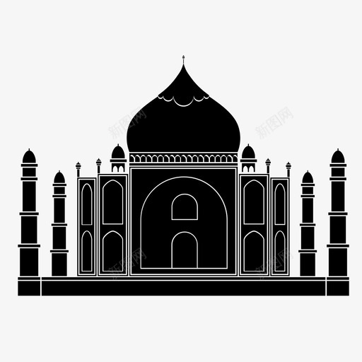 泰姬陵印度纪念碑图标svg_新图网 https://ixintu.com 不可思议的印度 印度 泰姬陵 纪念碑