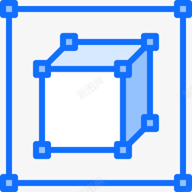 对象3d打印机3蓝色图标图标