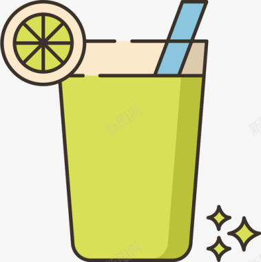 果汁食品饮料6原色图标图标