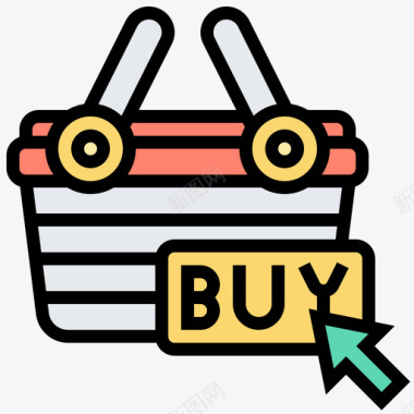 购买购物和零售8线性颜色图标图标