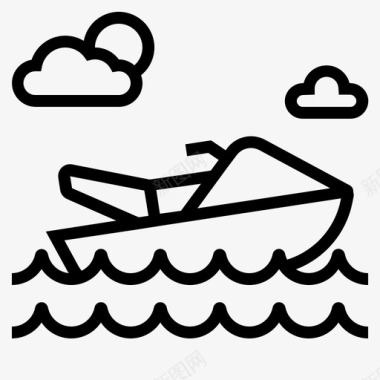 摩托艇海上运输图标图标