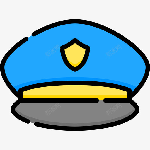 警察帽服装派对32线性颜色图标svg_新图网 https://ixintu.com 服装派对32 线性颜色 警察帽