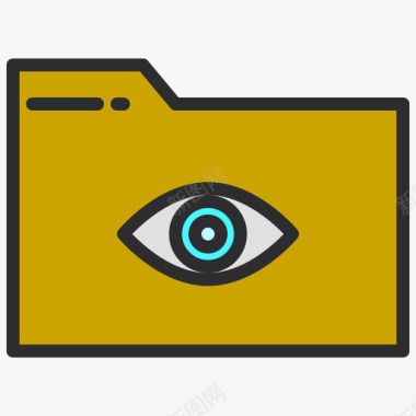 眼睛30号警探线性颜色图标图标