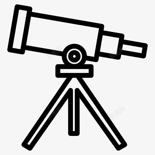 望远镜科学100直线图标svg_新图网 https://ixintu.com 望远镜 直线 科学