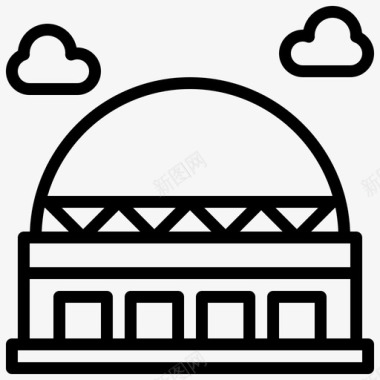 穹顶建筑集合2线性图标图标